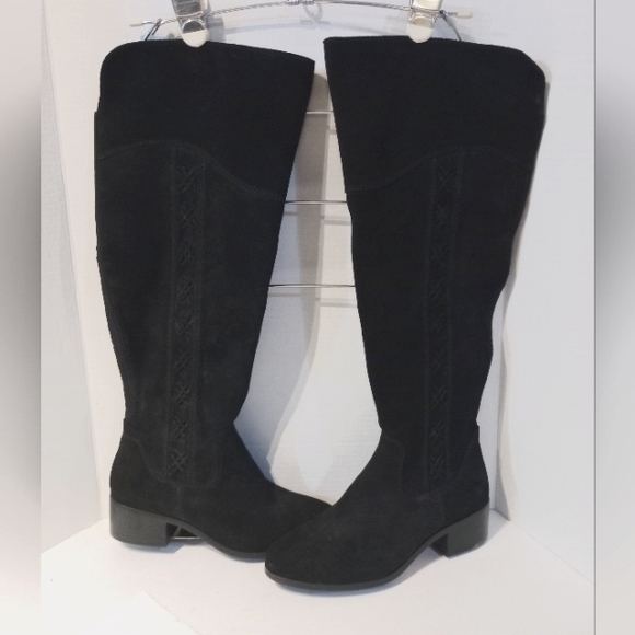 Vince Camuto Black Knee-High Womens Boots Leather Sz. 9 New with Tags Wide Calf - Picture 8 of 16